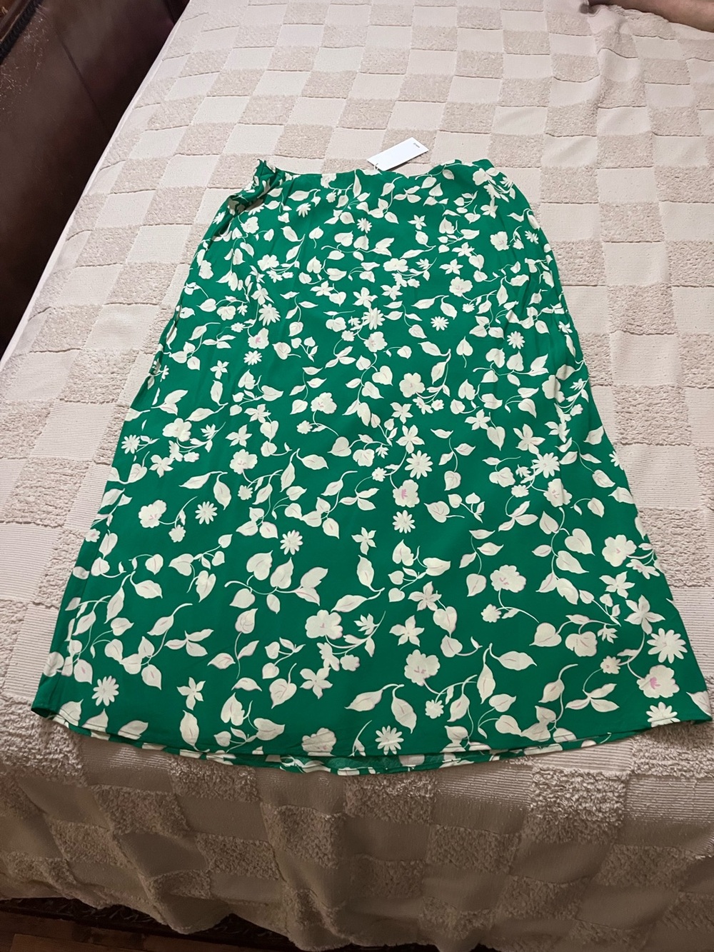 Mango Green Floral A-Line Skirt